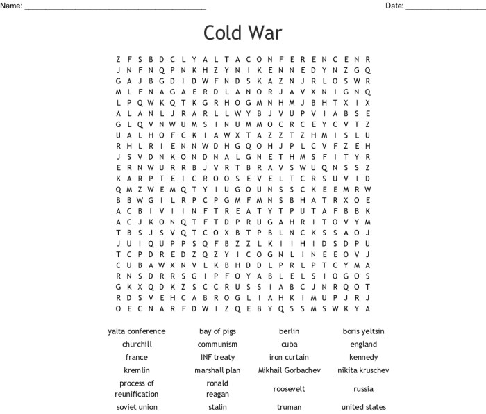 Crossword puzzle cold war answers