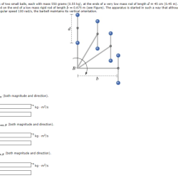 Barbell spins around solved balls two pivot consists center small extra figure problem been has mass each