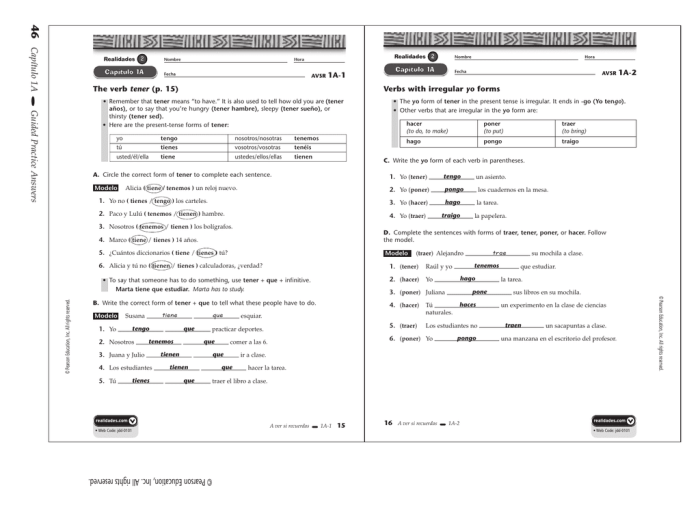 Realidades 1 workbook answers guided practice